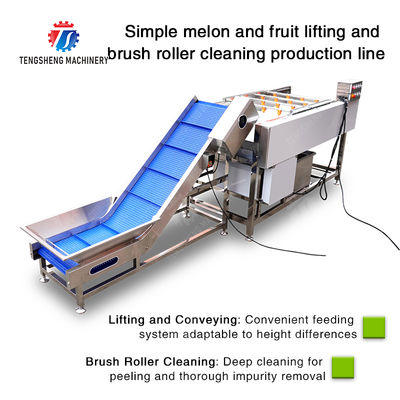 Orange Potato  Onions Ginger Potato Carrot Taro Sweet potato Yam Saiko persimmon papaya horseshoe Simple melon and fruit lifting and brush roller cleaning production line